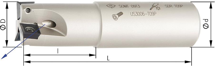 Imagen del producto Fresa frontal 90 grados Z2 refrigeración interna D20mm para SOMT09