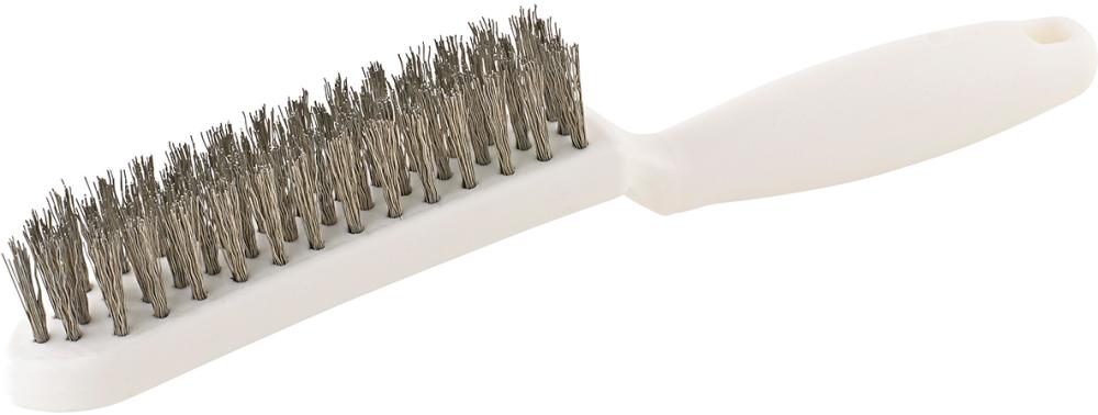 Imagen del producto Cepillo de alambre con mango de plástico Inox ondulado 0,35 mm 4 filas Lessmann
