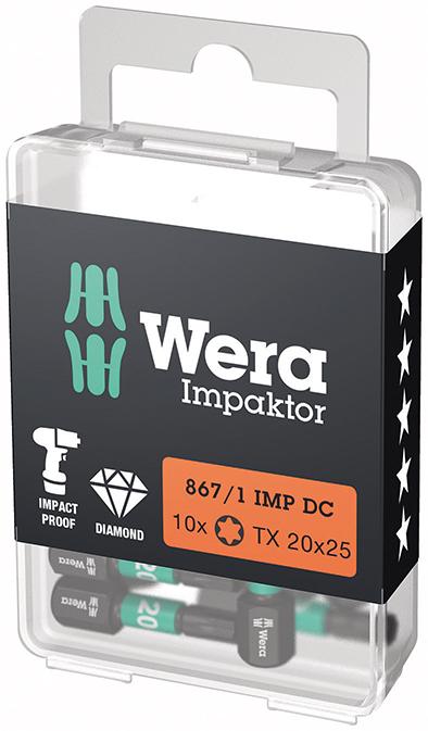 Imagen de PUNTA IMPAKTOR 1/4" DIN 3126 C6,3 T20X25MM PAQUETE 10 UDS WERA