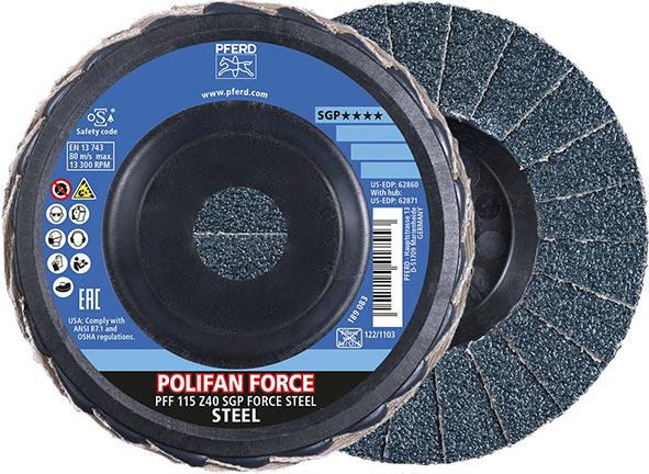 Imagen del producto Disco abrasivo de láminasFORCE SGP STEEL 115 mm Z 40 Pferd