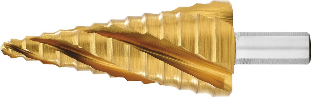 Imagen del producto Broca escalonada HSS TiN Ranura espiral cuádruple 6-30mm EXACT