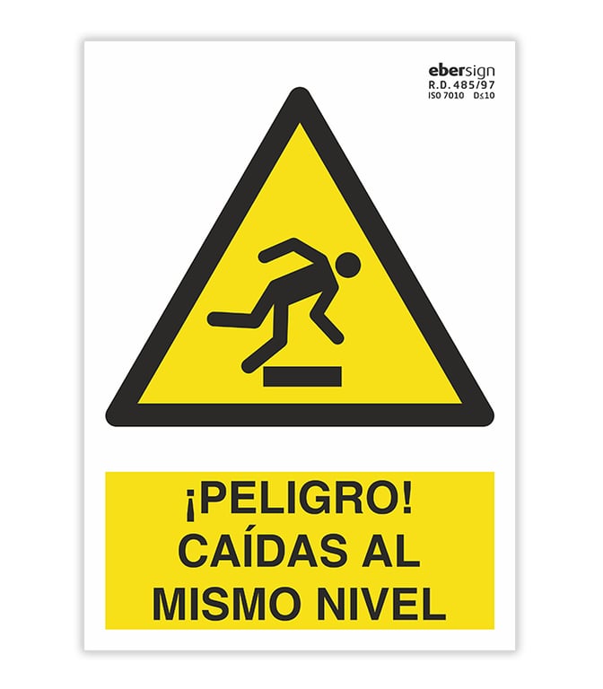 Imagen del producto SEÑAL PELIGRO CAIDA AL MISMO NIVEL A4 POLIESTIRENO