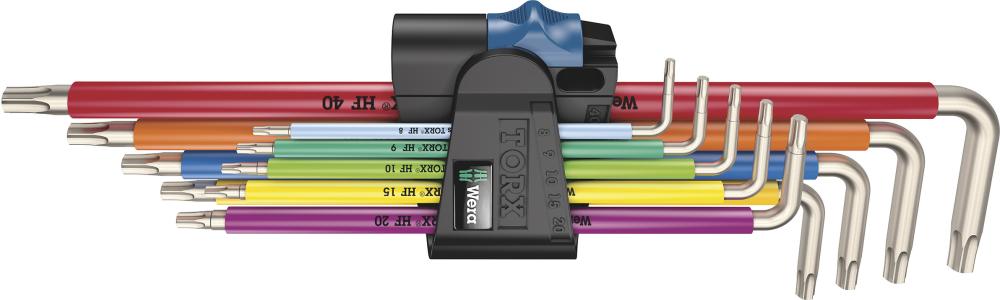 Imagen del producto Juego llaves Allen largasde acero inox. con función sujeción Color 9 piezas Wera