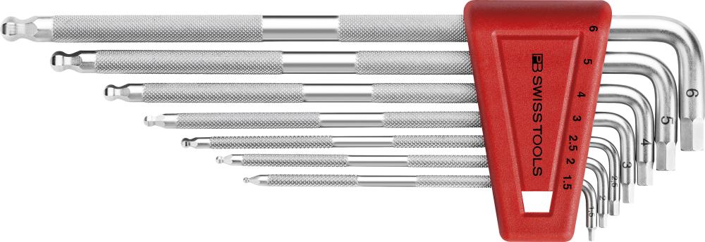 Imagen del producto Juego llaves Allen en soporte plástico 7 piezas, 1,5-6mm SAFETY Pta esfér PB Swiss Tools