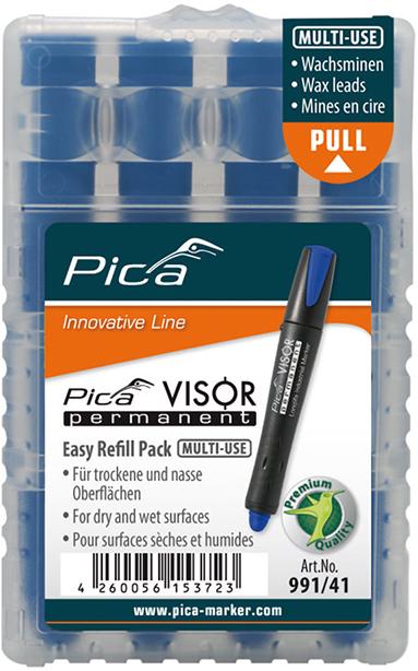 Imagen del producto Juego de minas para Rotulador permanente VISOR industrial azul Pica