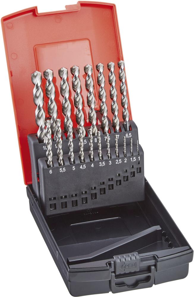 Imagen del producto Jgo broca espiral DIN338 HSSE tipo TF 1,0-10,0mm 0,5mm aumento 19 pzas FORMAT