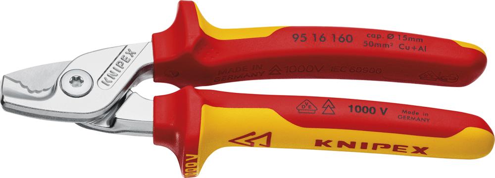 Imagen de CIZALLA P/ CABLE VDE CON MANGO VARIOS COMPONENTES DE 160MM CABEZA DELGADA KNIPEX
