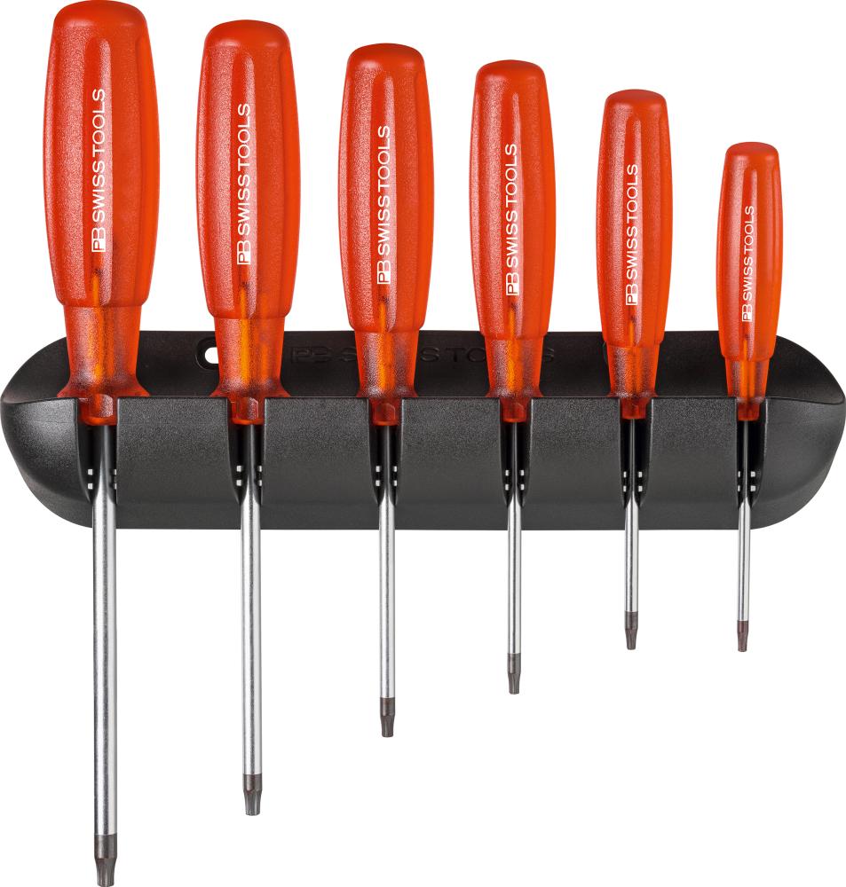 Imagen de JUEGO DESTORNILLADORES 6 PIEZAS TORX EN SOPORTE MURAL MULTICRAFT PB SWISSTOOLS
