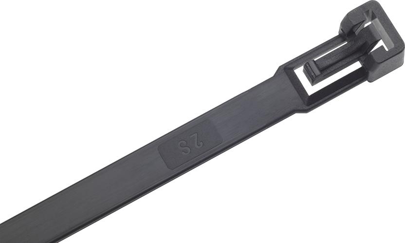 Imagen del producto Brida de nailon negra 280x3,5mm a100 pzas. desmontable SapiSelco