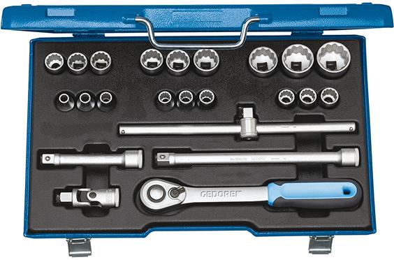 Imagen de JGO LLAVES DE VASO 1/2" D19EMU-20 23 PZAS GEDORE