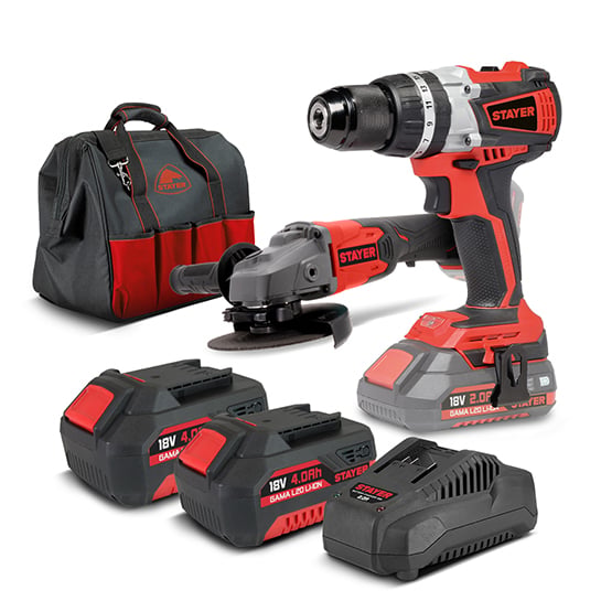 Imagen del producto COMBO AMOLADORA 18V+ATORNILLADOR PERCUTOR 2 BATERIAL 4.0AH