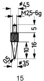 Imagen de CALIBRE DE MEDICIÓN ACEROTIPO 15/ 0.5MM KÄFER