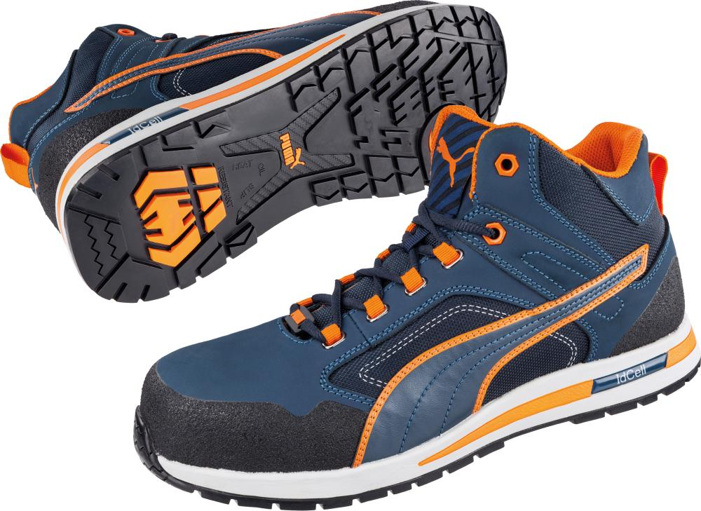 Imagen del producto PUMA Safety Crosstwist Mid 633140 S3 HRO/SRC – Botas de Seguridad Azul/Naranja