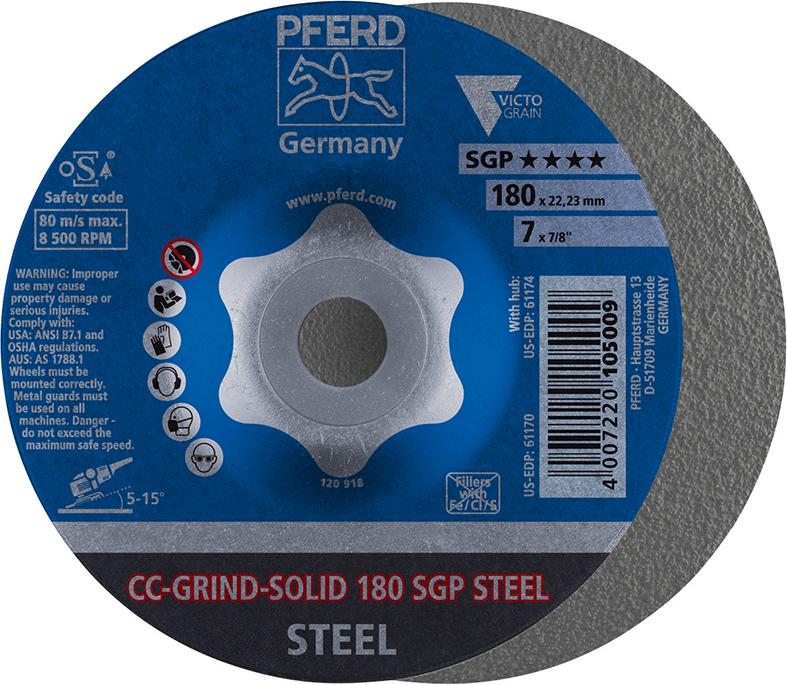 Imagen de MUELA ABRASIVA CC-GRIND SOLID SGP STEEL 180MM PFERD