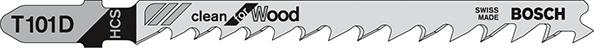 Imagen del producto Hoja de sierra de calar T101 D Bosch U.E. = 100 unidades Clean for Wood