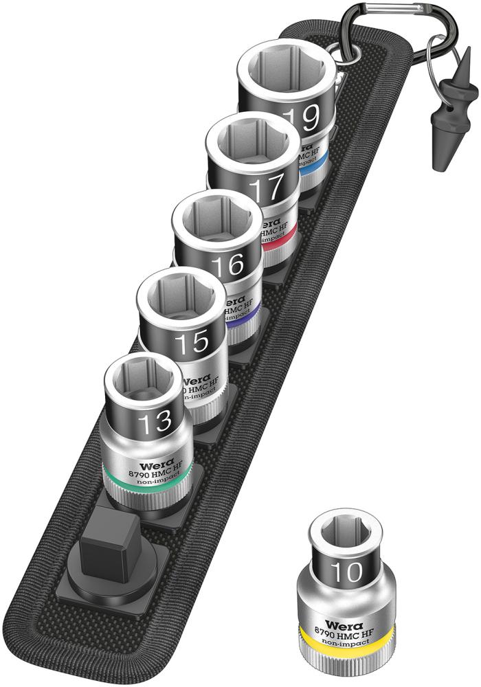 Imagen de JGO VASO LLAVE DE VASO 1/2" CON FUNCIÓN SUJECIÓN6 PZAS WERA
