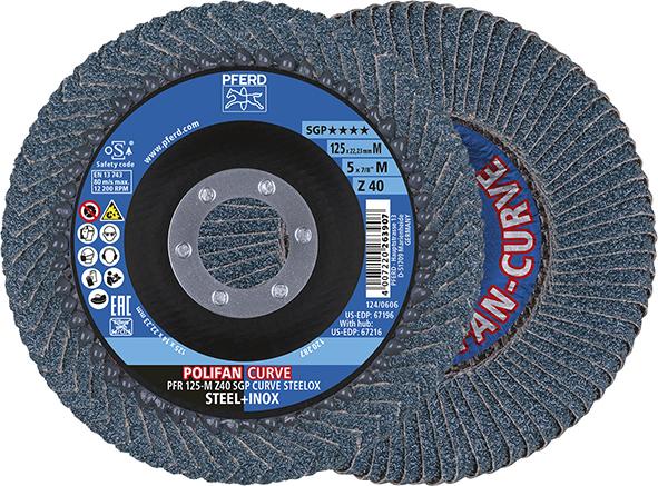 Imagen del producto Disco abrasivo de láminasZ 40SGP CURVE M 125mm K40Pferd