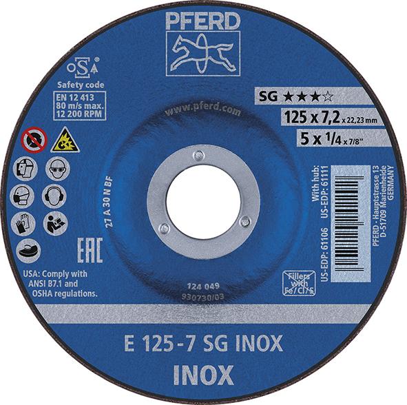 Imagen del producto Disco desbaste acodado para V2A A30NSG 115x7,2mmPFERD