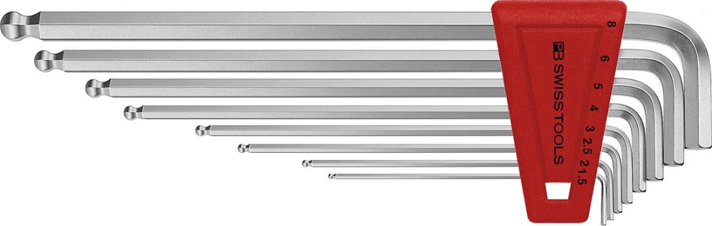 Imagen del producto Juego llaves Allen en soporte plástico 8 piezas, largo 1,5-8mm Ptaesfér PB Swiss Tools