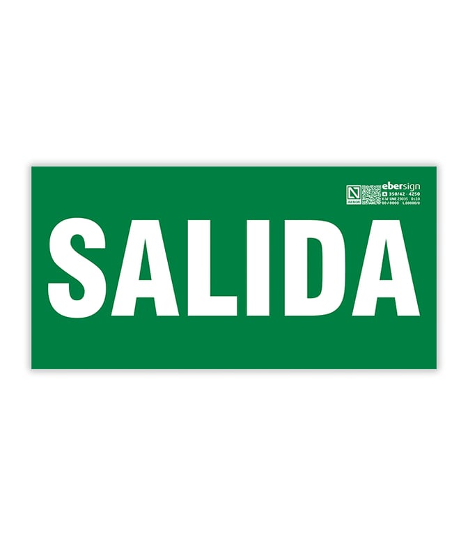 Imagen del producto SEÑAL FOTOLUMINISCENTE SALIDA A4 PVC