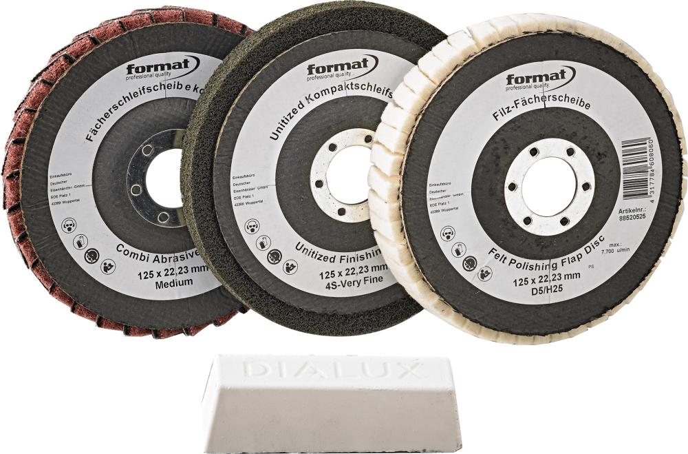 Imagen del producto Jgo de pulir 3 pasos con pasta 4 pzas FORMAT