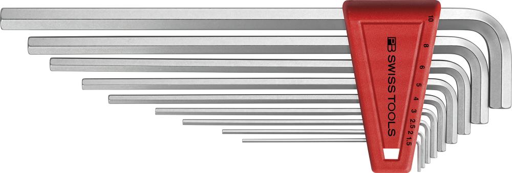 Imagen del producto Juego llaves Allen en soporte plástico 9 piezas, 1,5-10mm largo PBSwiss Tools