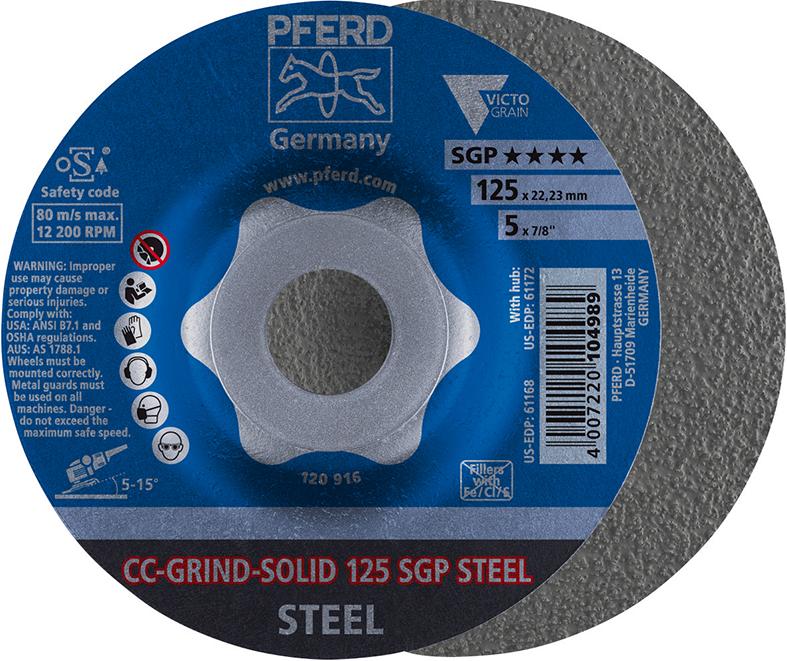 Imagen de MUELA ABRASIVA CC-GRIND SOLID SGP STEEL 125MM PFERD