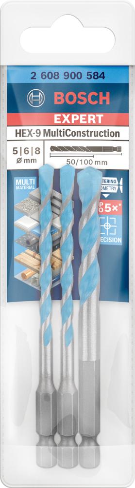 Imagen del producto Juego de brocas de percusión HEX-9 3 piezas 5/6/8 mm EXPERT Bosch