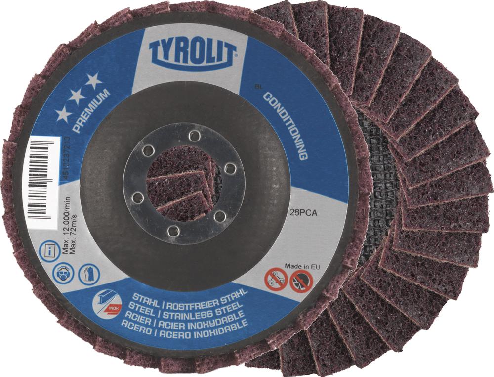 Imagen del producto Disco abrasivo de láminasvellón SCM-A 125x22mm mediano Tyrolit