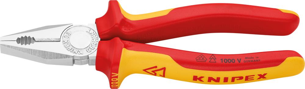 Imagen de ALICATES UNIVERSALES VDE 1000 V CON MANGO VARIOS COMPONENTES 160 MM KNIPEX