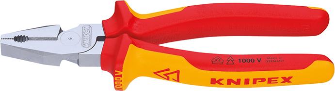 Imagen de ALICATE UNIVERSAL KNIPEX FUERZA ESPECIAL VDE 1000V CON MANGO MULTICOMPONENTE