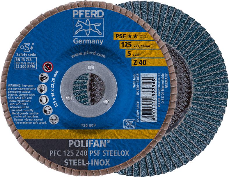 Imagen del producto Disco abrasivo de láminasZ 40PSF recto 125mm K40 Pferd