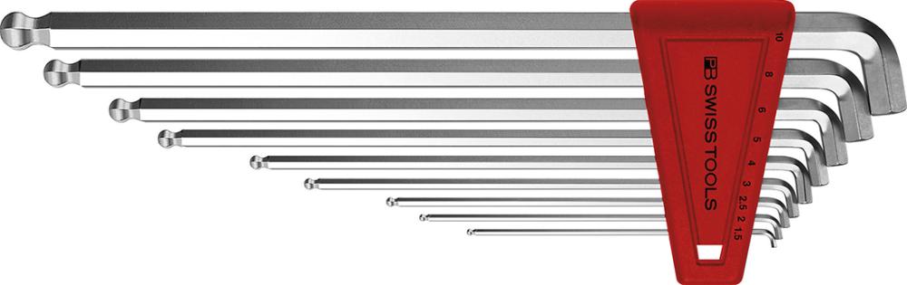 Imagen del producto Juego llaves Allen en soporte plástico 9 piezas1,5-10mm 100º Pta esfér PB Swiss Tools