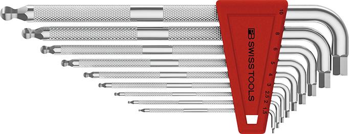 Imagen del producto Juego llaves Allen en soporte plástico 9 piezas, 1,5-10mm SAFETY Pta esfér PB Swiss Tools
