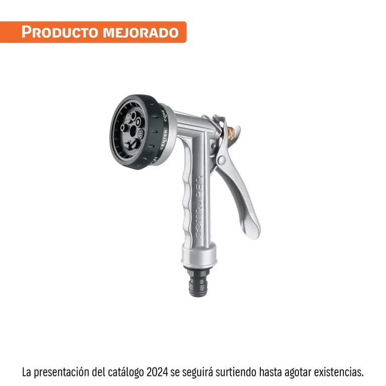 Imagen del producto PISTOLA P/RIEGO METAL 6 FUNCIONES C/TOMA AUTOMATICA