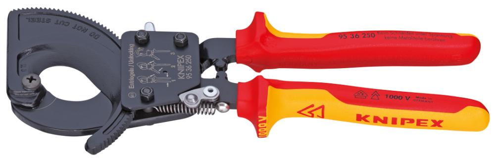 Imagen de CORTACABLES VDE CON MANGOVARIOS COMPONENTES 250MM KNIPEX