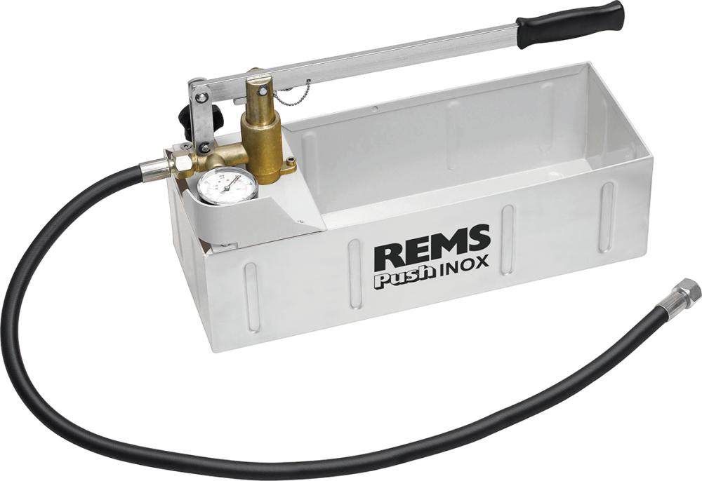 Imagen de PUSH INOX BOMBA MANUAL DEPRUEBA DE PRESIÓN REMS CON MANÓMETRO, P D 6 MPA/60 BAR/870 PSI