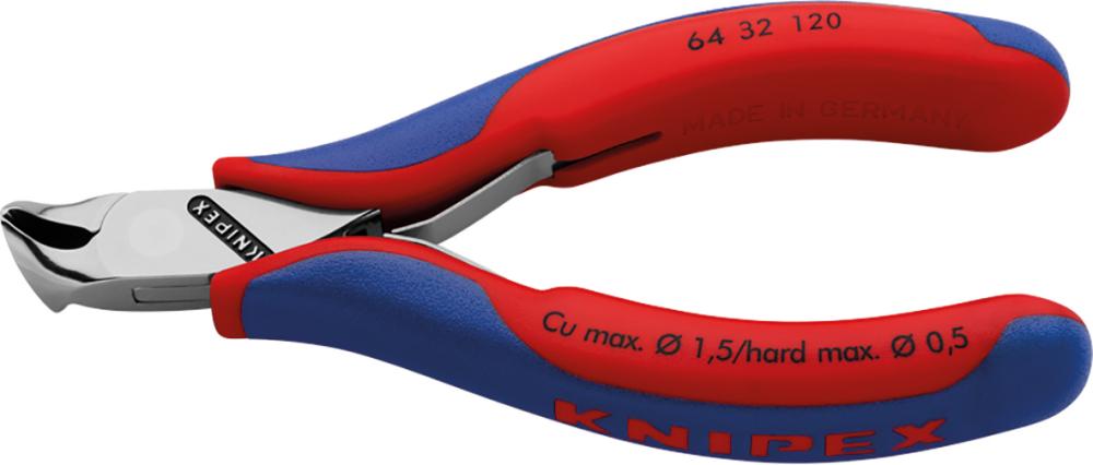 Imagen de ALICATES DE CORTE OBLICUOFRONTAL ELECTRÓNICA C/ PEQUEÑO BISEL 120MM KNIPEX