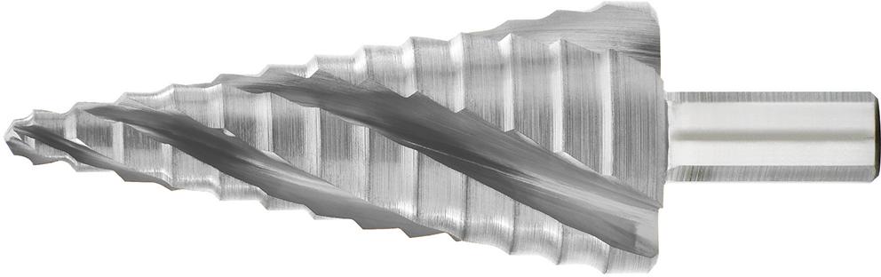 Imagen del producto Broca escalon. HSS Ranuraespiral cuádruple 4-12mm EXACT