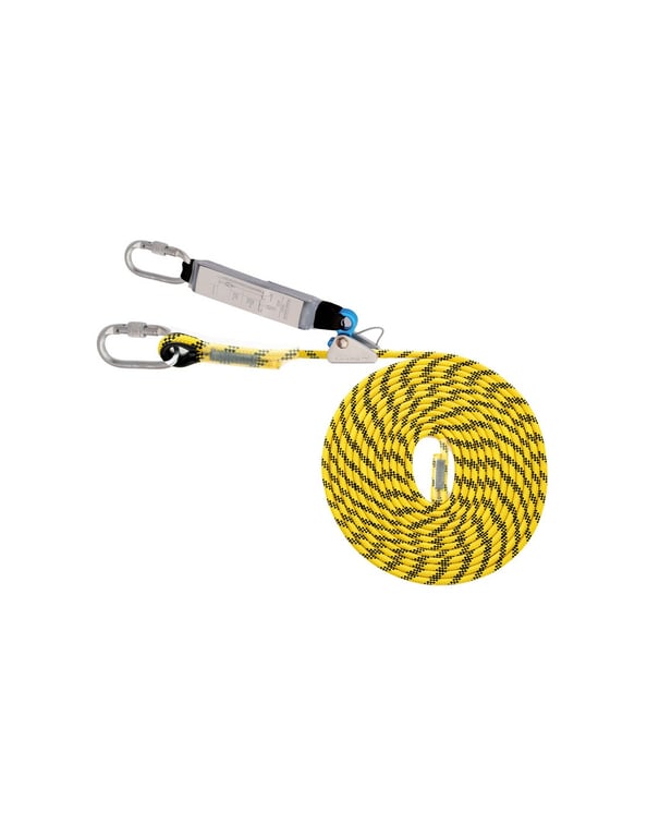 Imagen del producto LINEA VIDA DESLIZANTE 10MT + ABSORVEDOR+ALTOCHUT+2 MOSQUETON