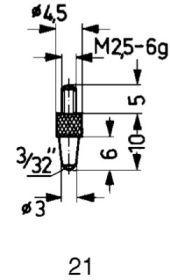 Imagen de CALIBRE DE MEDICIÓN ACEROTIPO 21/ 3.0MM KÄFER