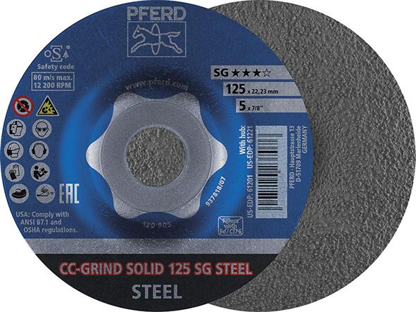 Imagen de MUELA ABRASIVA CC-GRIND SOLID STEEL 125MM PFERD