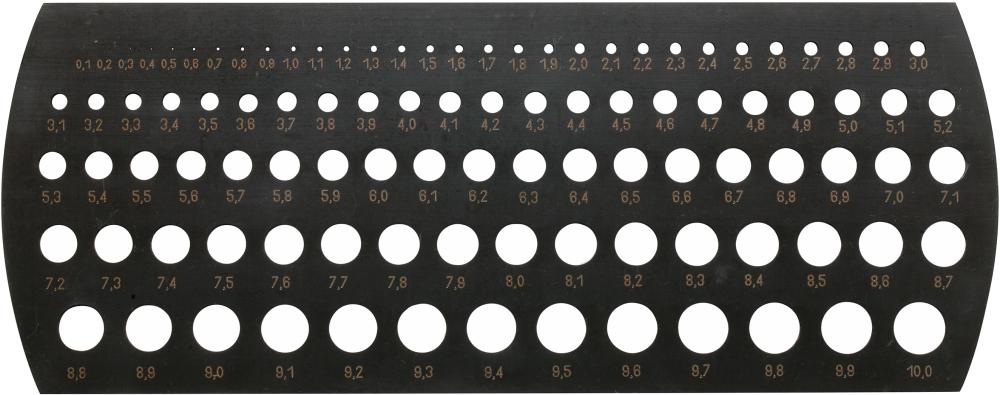 Imagen de CALIBRE MILIMÉTRICO DE AGUJEROS 0,1-10MM/ 0,1MM FORMAT