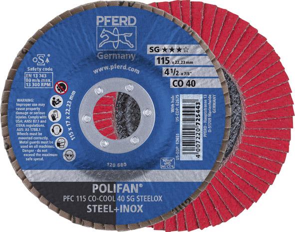 Imagen del producto Disco abrasivo de láminasSGP-COOL convexo 115mm CO40 Pferd