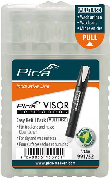 Imagen del producto Juego de minas para Rotulador permanente VISOR industrial blanco Pica