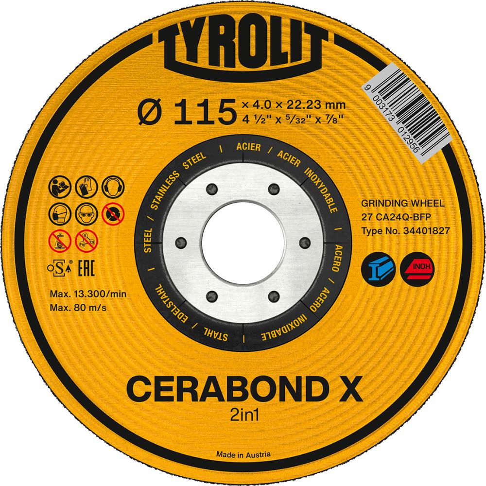 Imagen del producto Disco desbast. CERABOND X115x7mm CA24Q-BFK Tyrolit