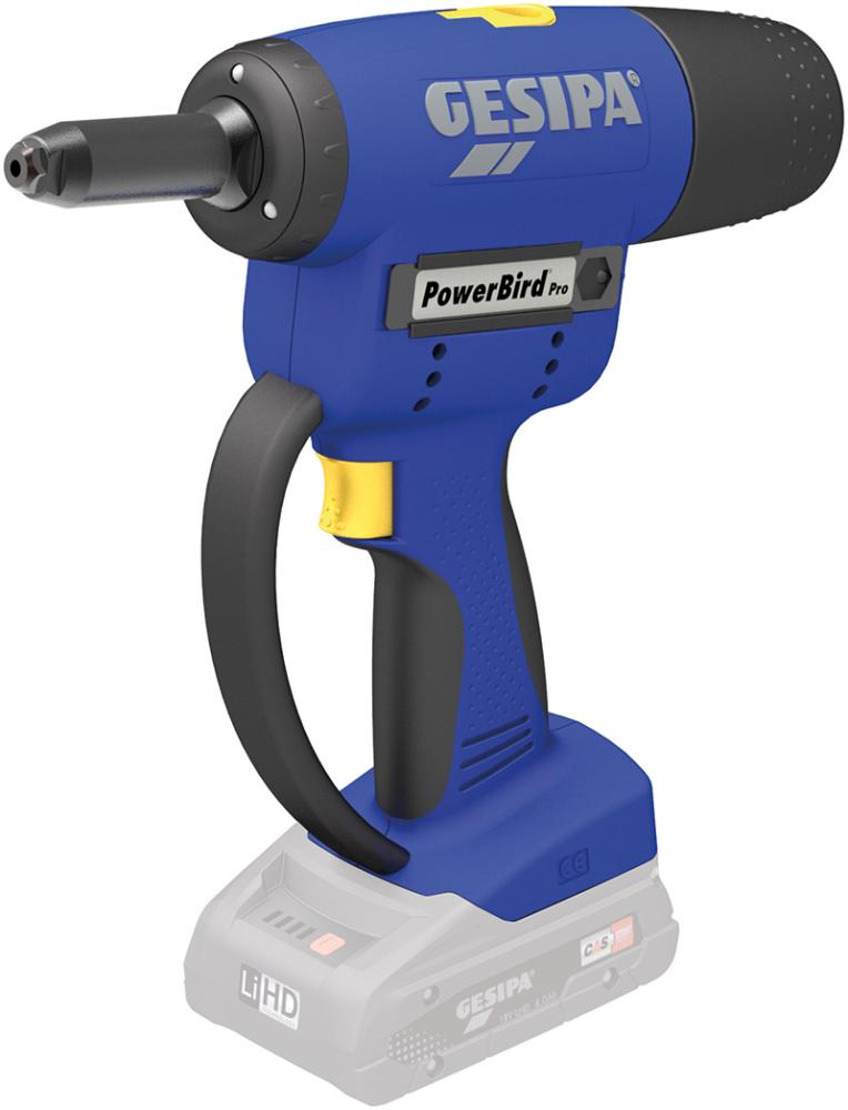 Imagen de PISTOLA REMACHADORA BATERÍA SOLO POWERBIRDPROGE GESIPA SIN BATERÍA SINCARGADOR CARTÓN