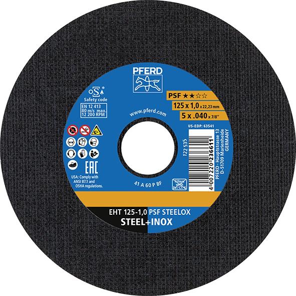 Imagen de DISCO DE CORTE RECTO A46PPSF-INOX 125X1,6MM PFERD