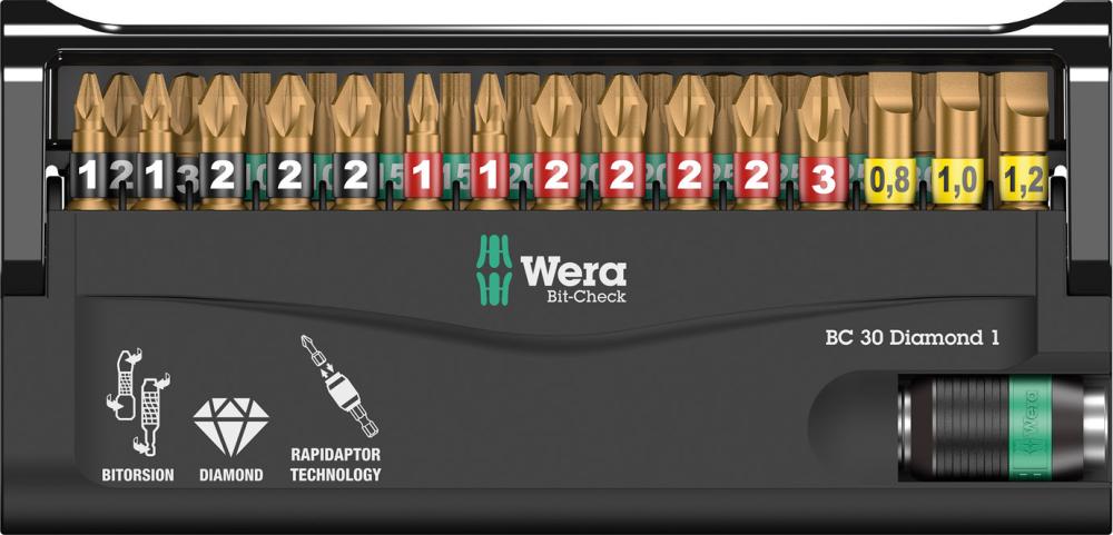 Imagen del producto Jgo puntas Bit-Check 30 Diamond 1 Wera