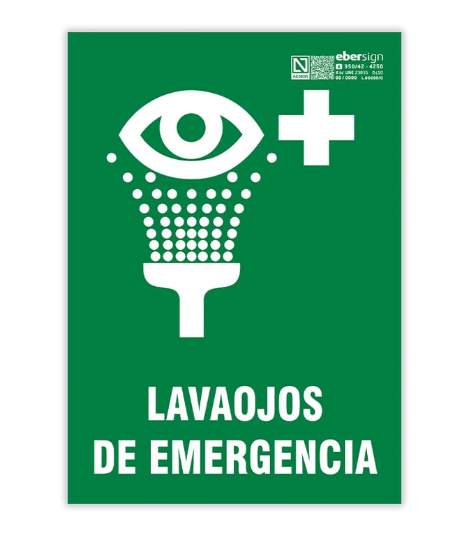 Imagen del producto SEÑAL LUMINISCENTE LAVAOJOS DE EMERGENCIA A4 PVC